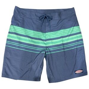 Vineyard Vines Shorts Mens 34 Blue Striped Performance Swim Trunks Boardshorts
